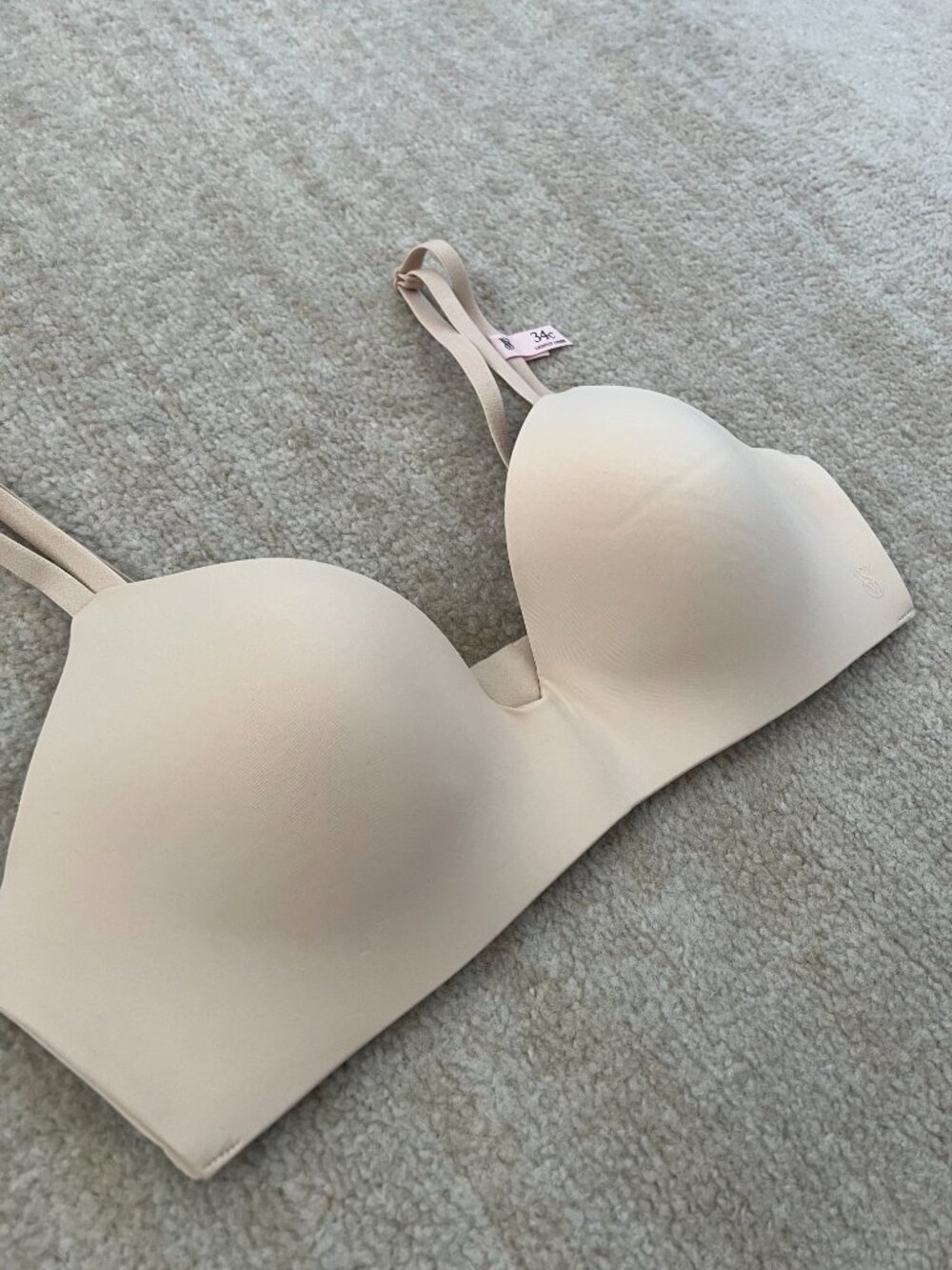 Victoria’s Secret Lightly Lined Wireless T-Shirt Bra Nude Beige 34C NWOT - Picture 3 of 8